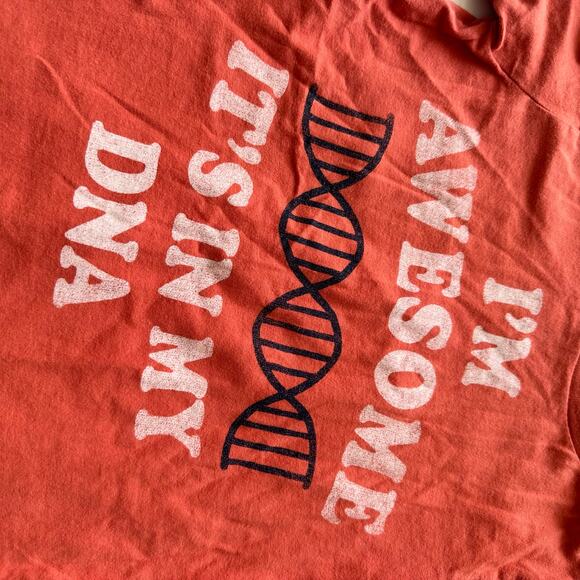 Peek Orange "I'm Awesome With My DNA" Graphic Tee - S - Picture 3 of 3
